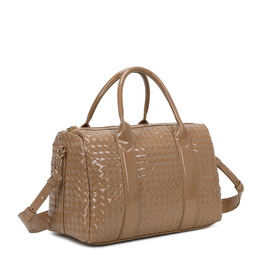 Patent Leather Shopper Bag with Details