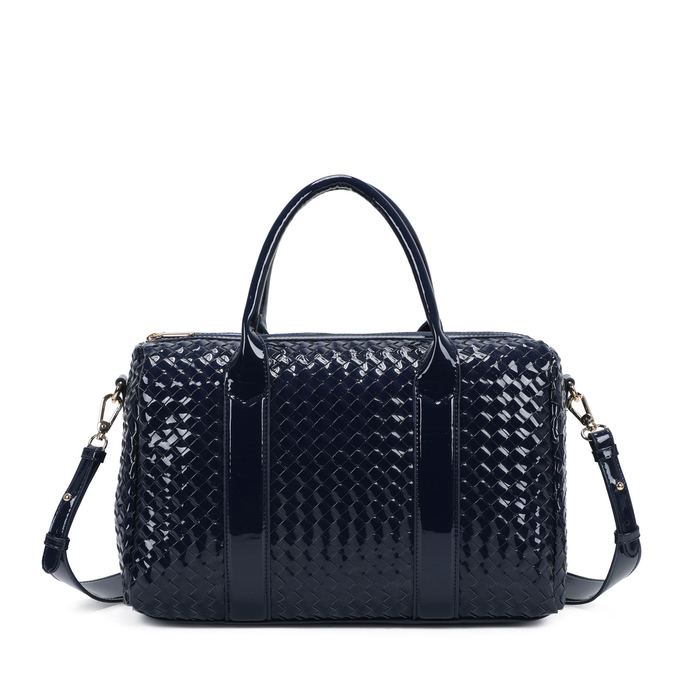 Patent Leather Shopper Bag with Details