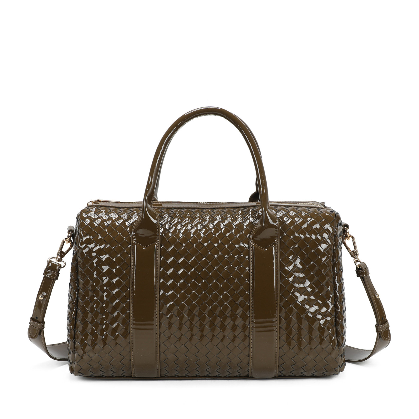 Patent Leather Shopper Bag with Details