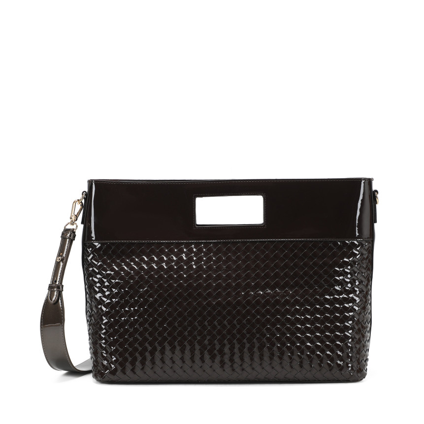 Patent Leather Shopper Bag with Details