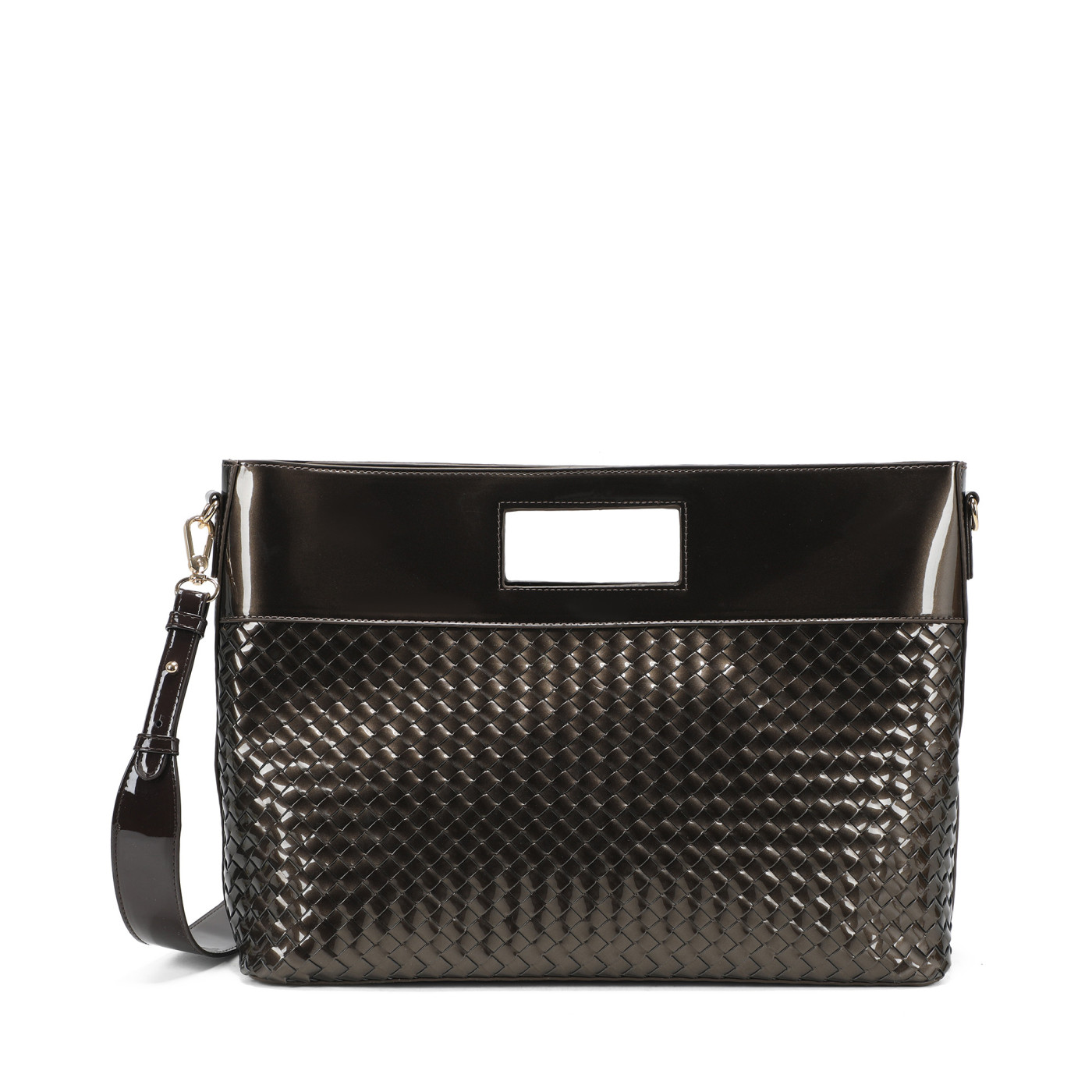 Patent Leather Shopper Bag with Details