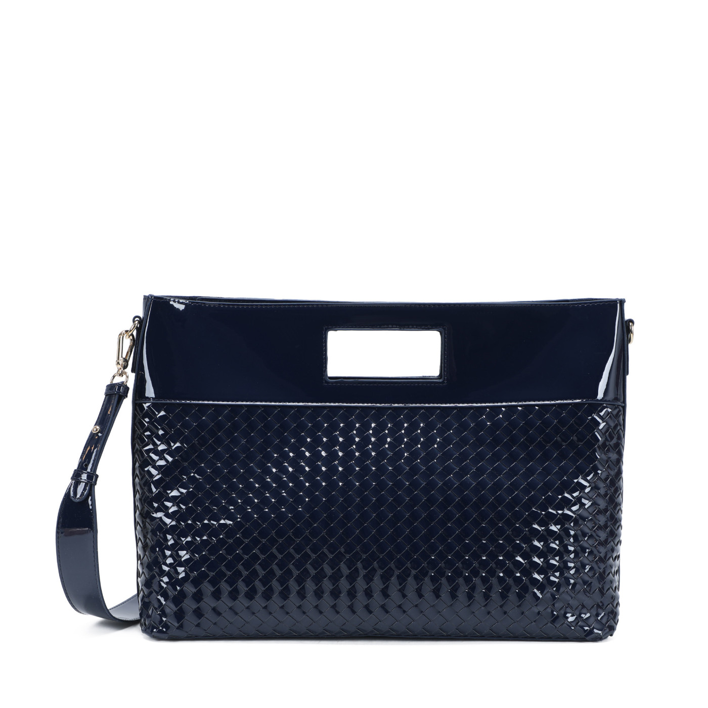 Patent Leather Shopper Bag with Details
