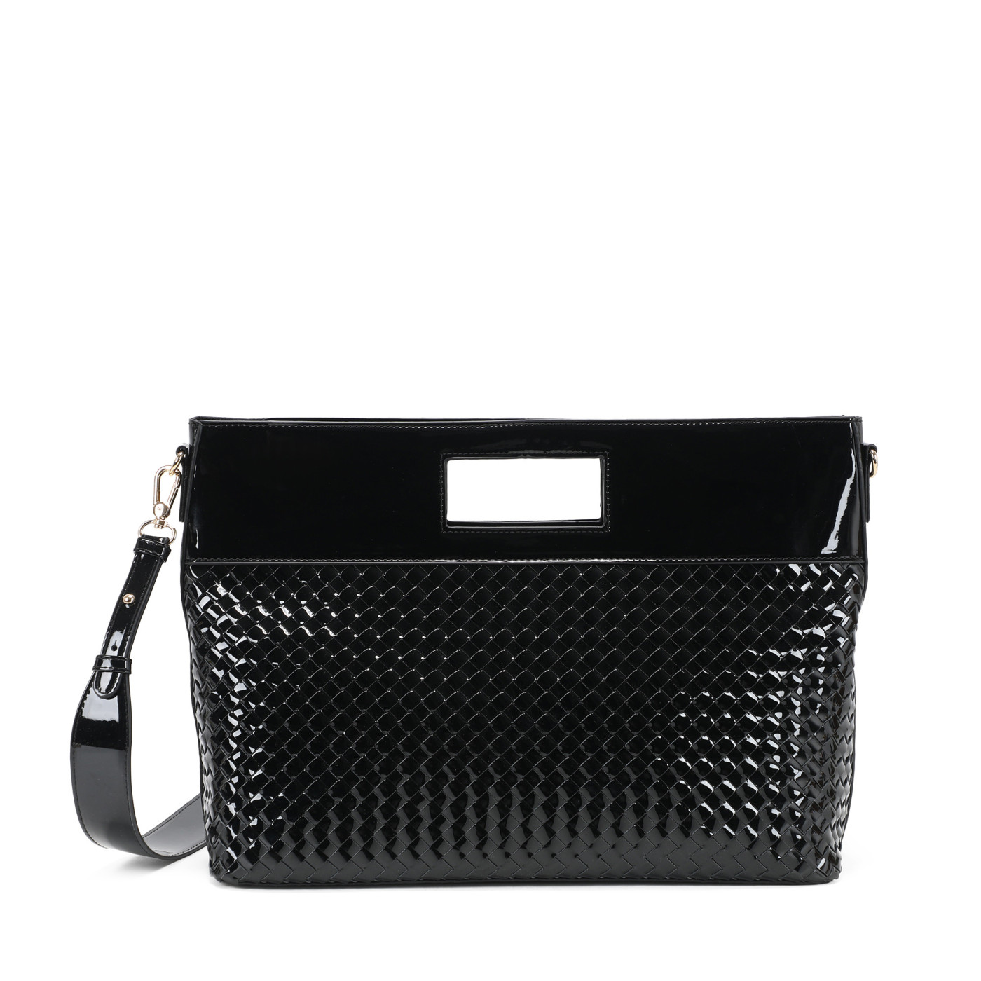 Patent Leather Shopper Bag with Details