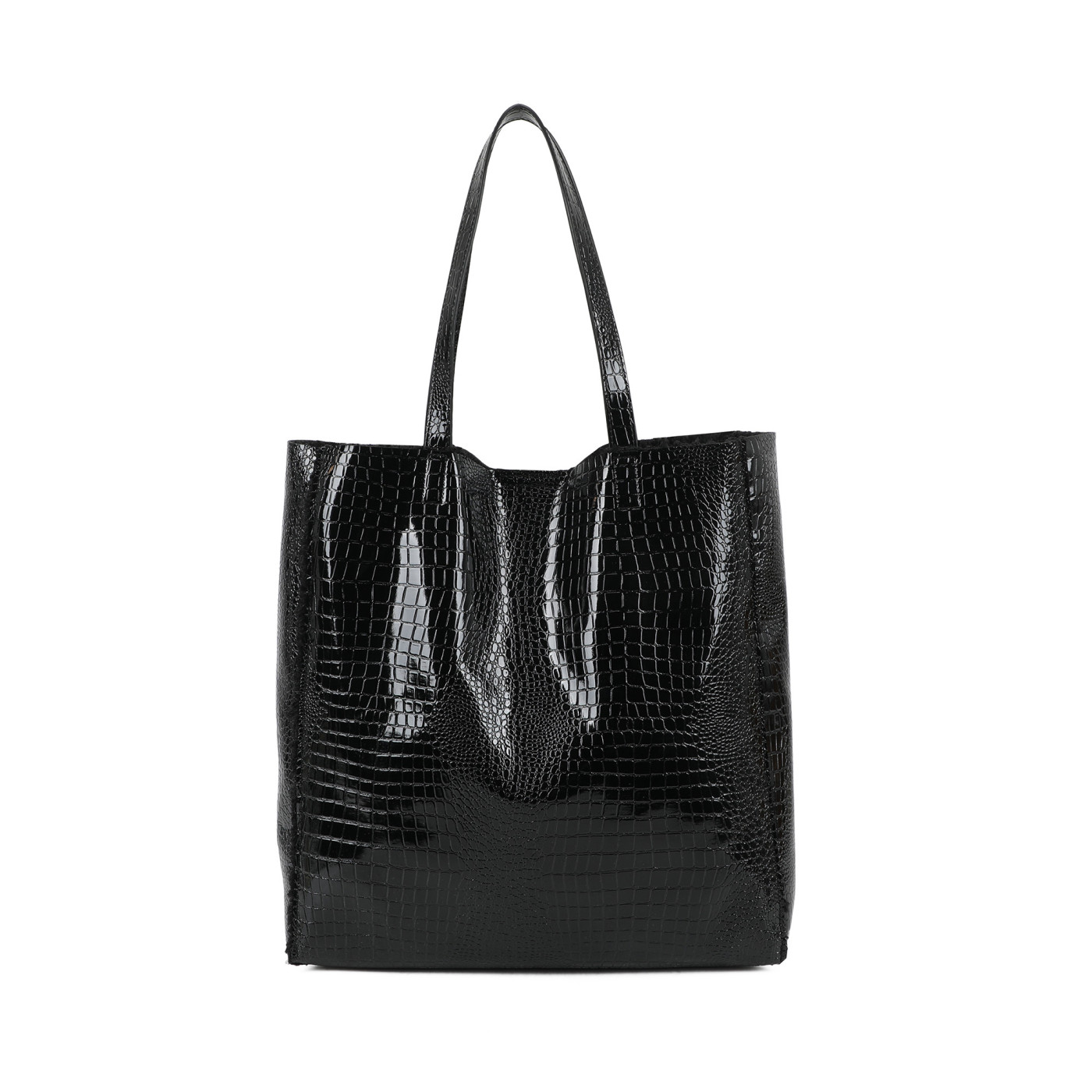 Patent Leather Shopper Bag