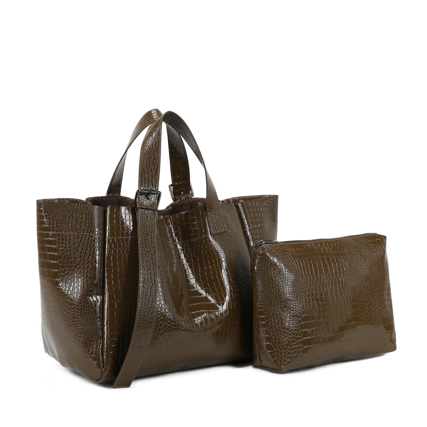 Patent Leather Shopper Bag