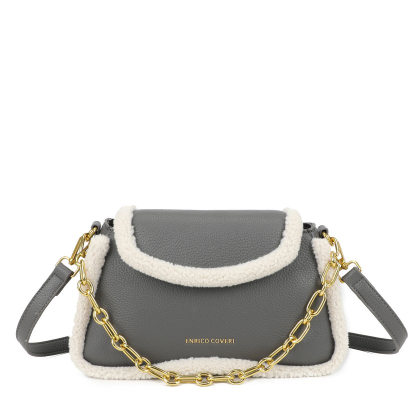 Borsa a tracolla con pelliccia