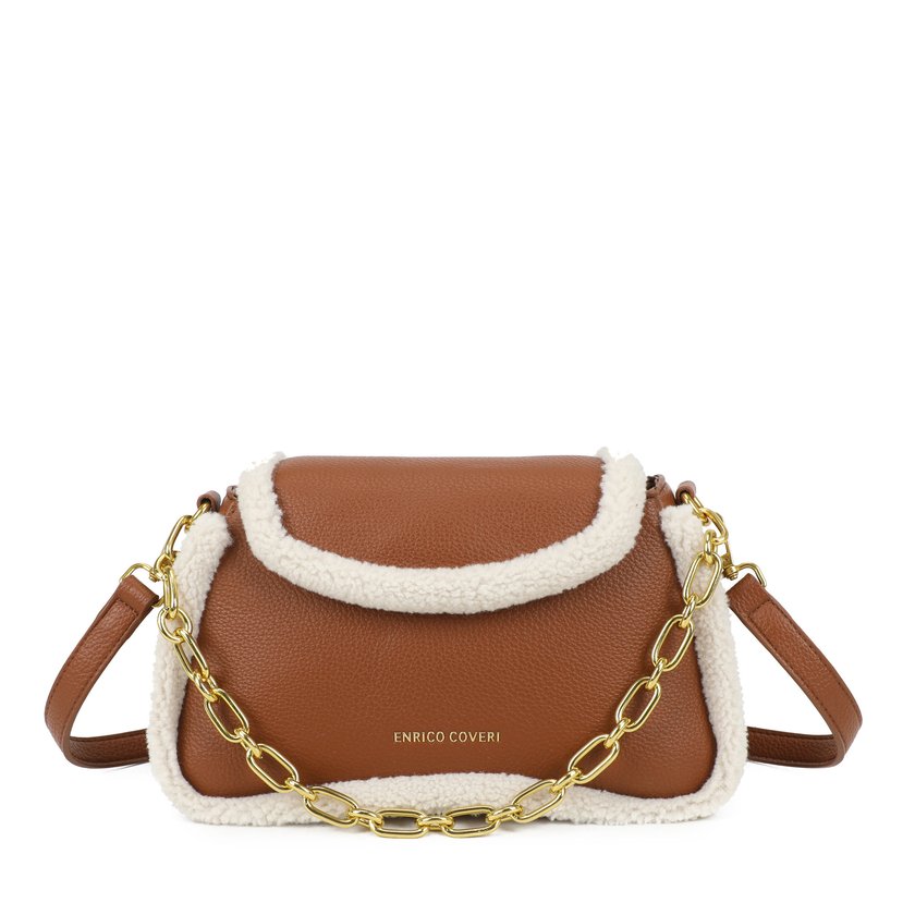 Borsa a tracolla con pelliccia