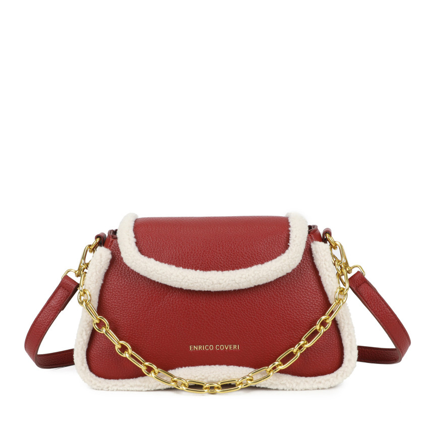 Borsa a tracolla con pelliccia