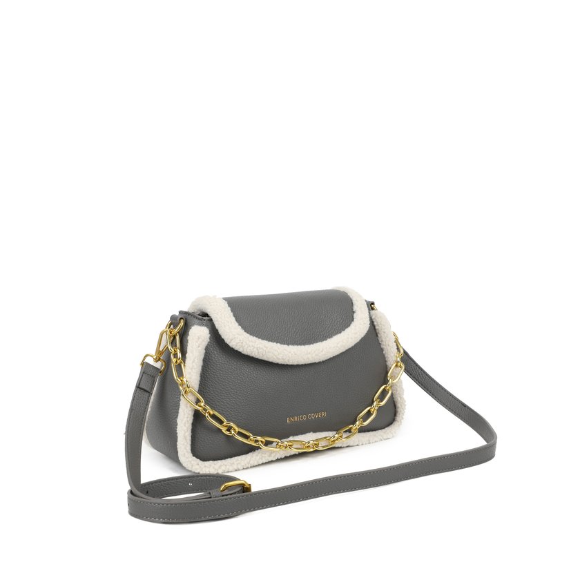 Borsa a tracolla con pelliccia