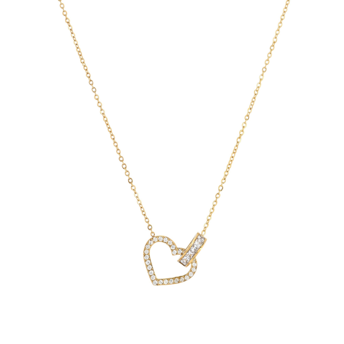 Collar Delicate corazón con circonitas