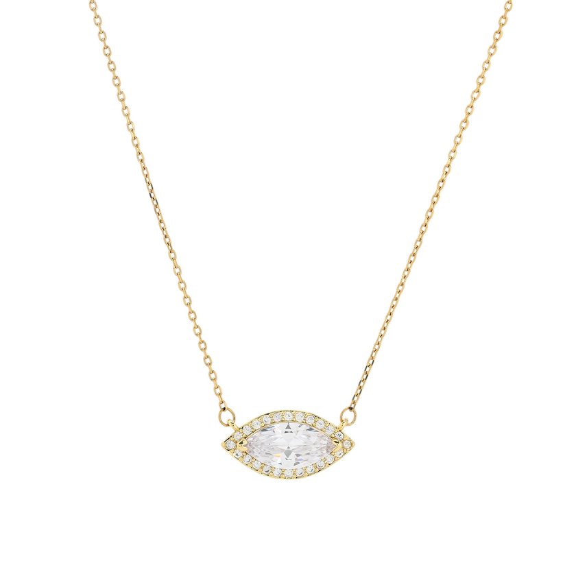 Semi precious eye necklace with zirconies GB