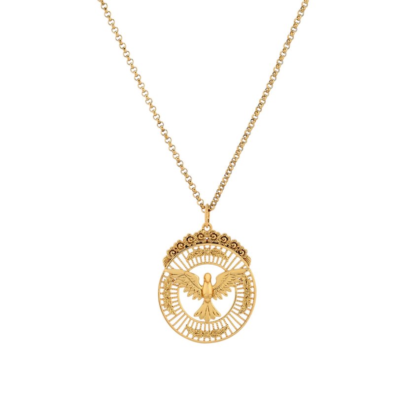 Collar semi joya pájaro GB