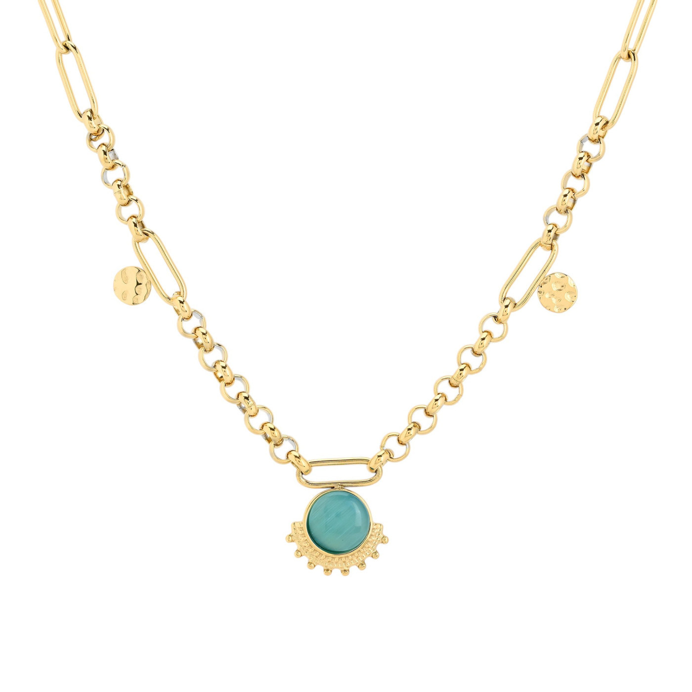 Collana in acciaio catena e cerchio GB