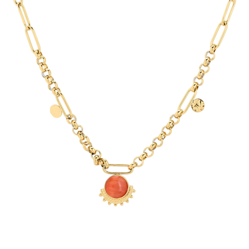 Collana in acciaio catena e cerchio GB