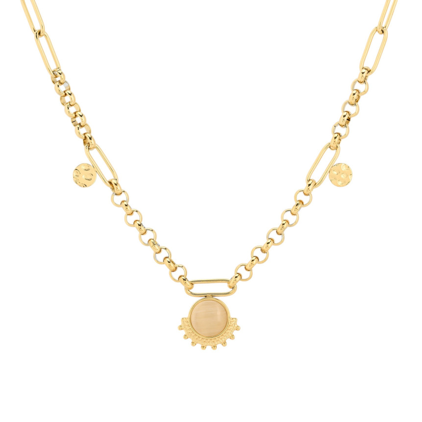 Collana in acciaio catena e cerchio GB
