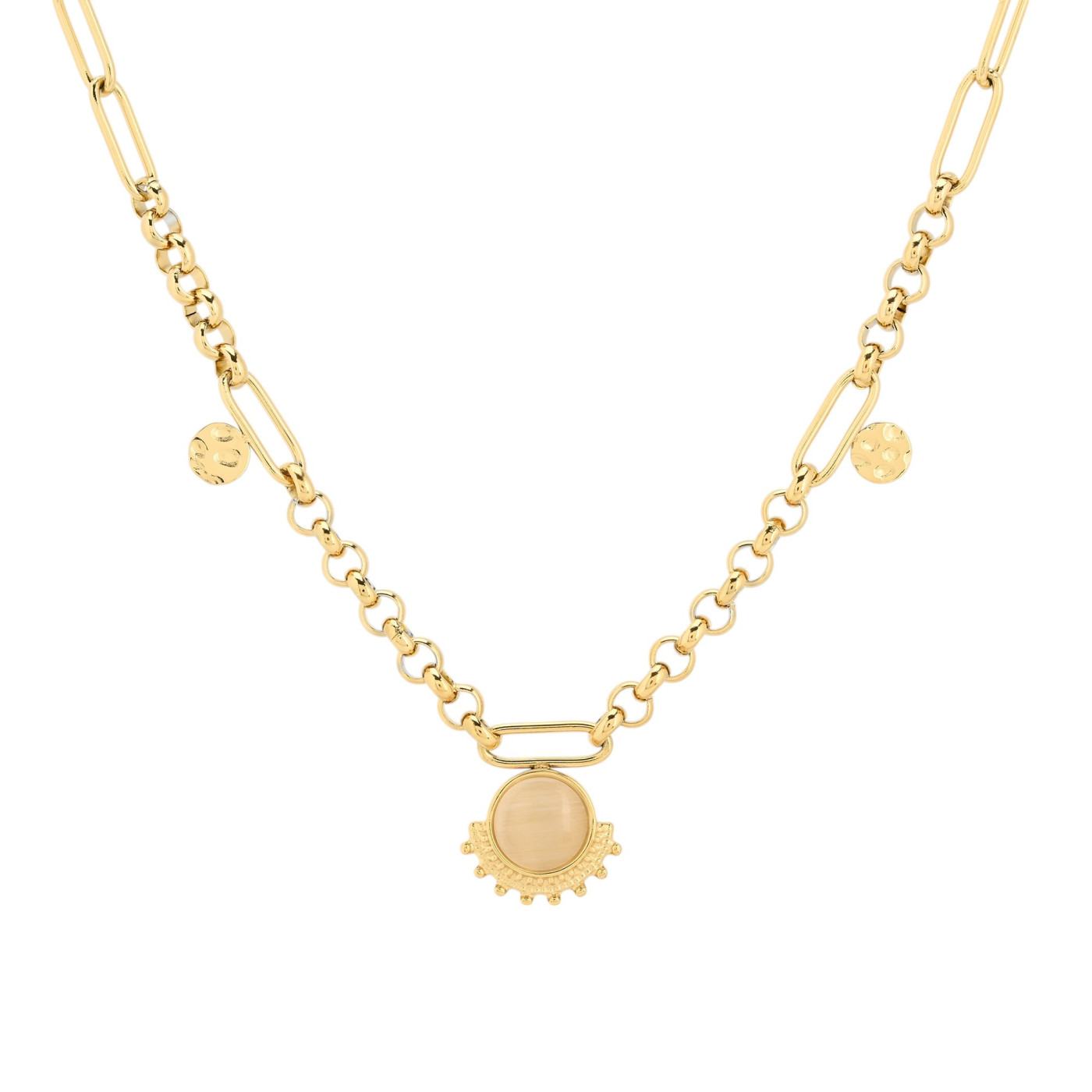 Collana in acciaio catena e cerchio GB