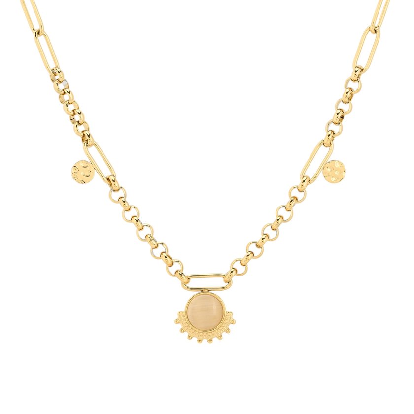 Collier en acier chaîne et cercle GB