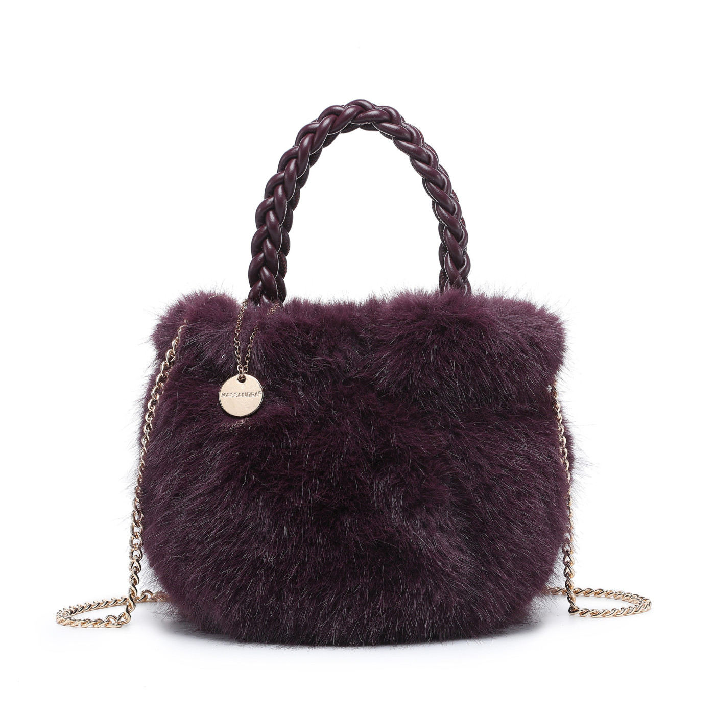 Borsa a mano con manico intrecciato