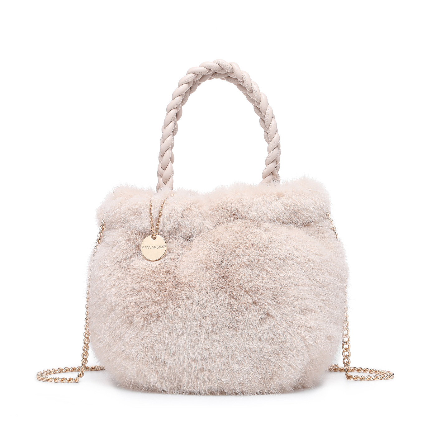Bolso de mano con asa trenzada