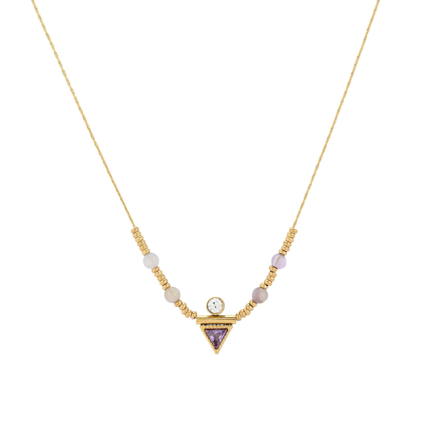 Collana in acciaio luminoso triangolare GB