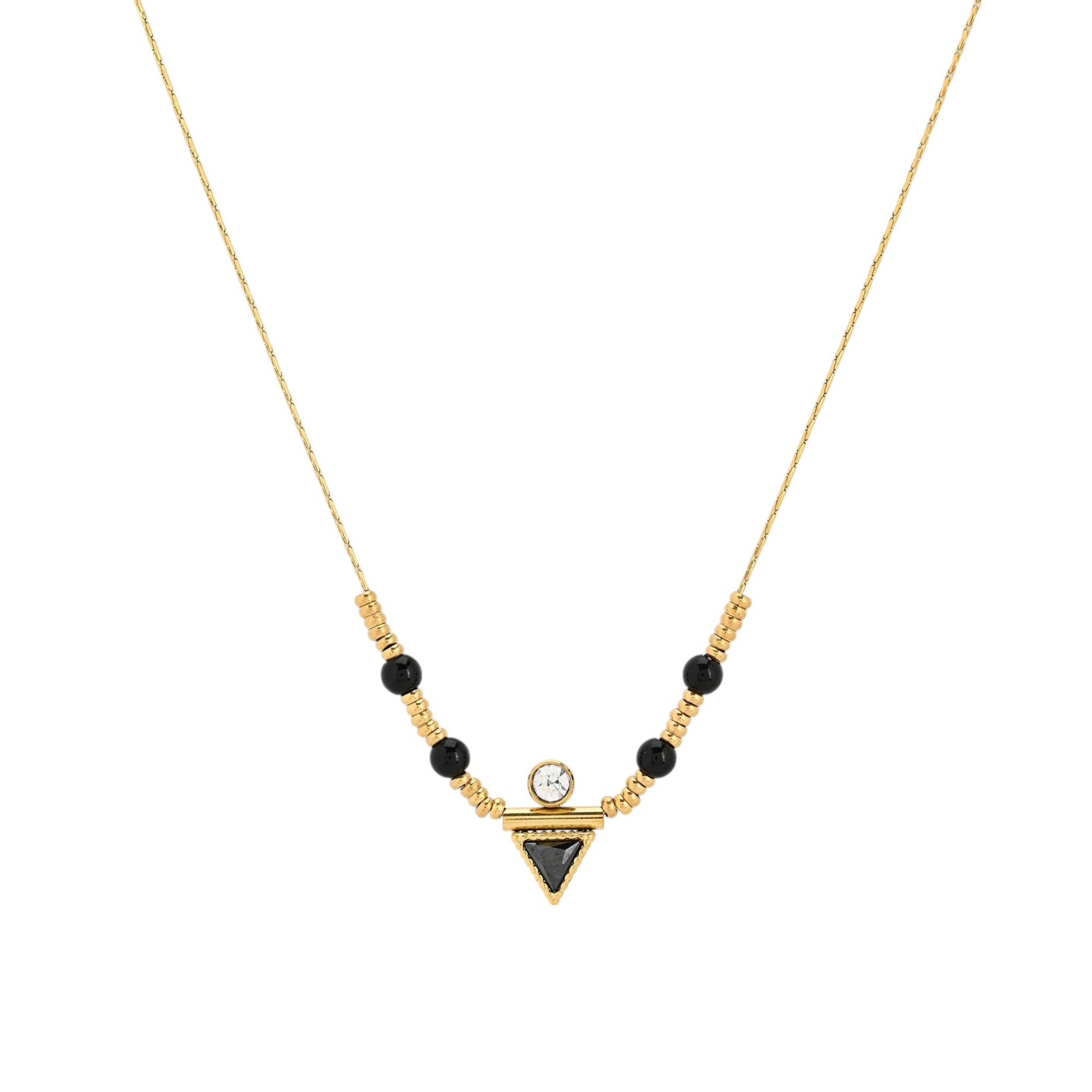 Collana in acciaio luminoso triangolare GB