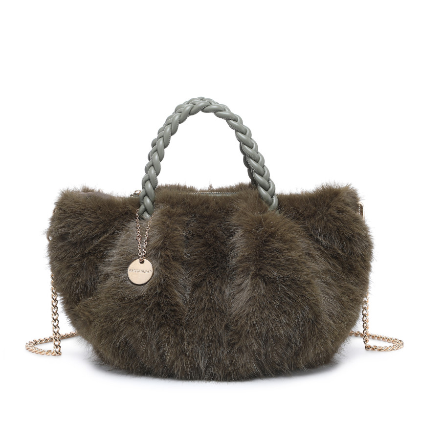 Borsa a mano con manico intrecciato