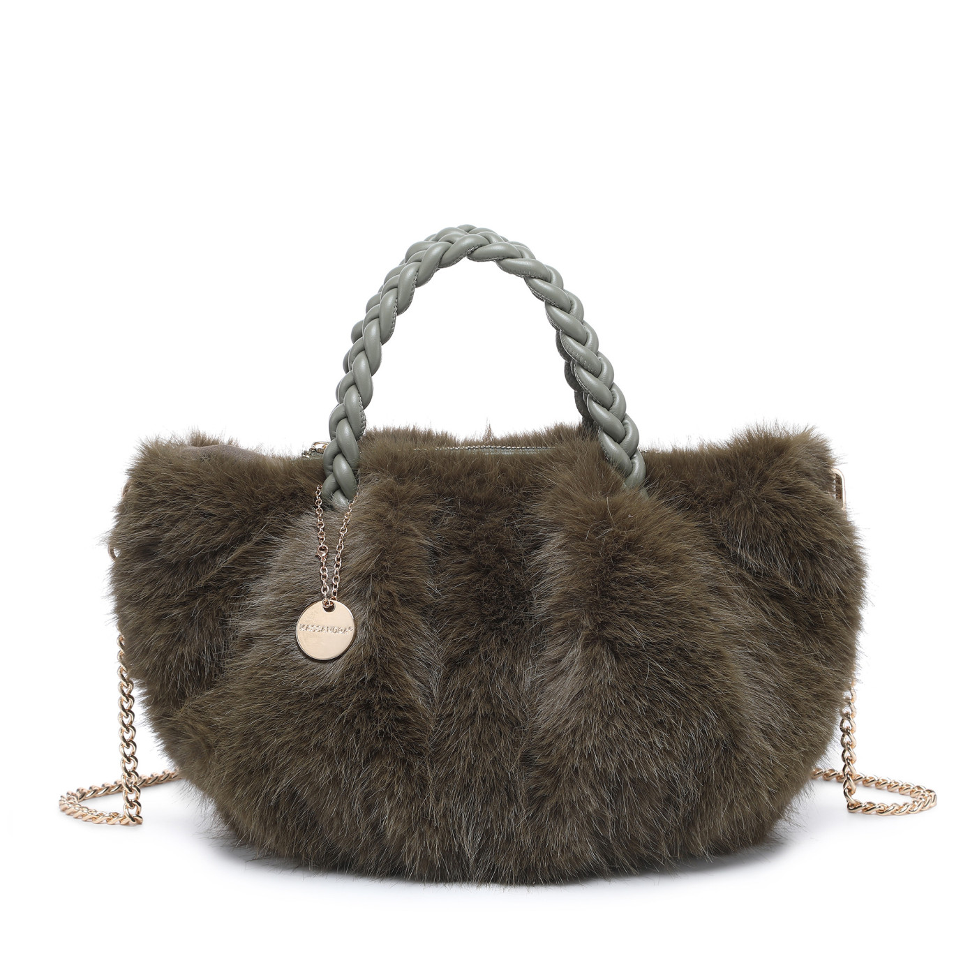 Bolso de mano con asa trenzada