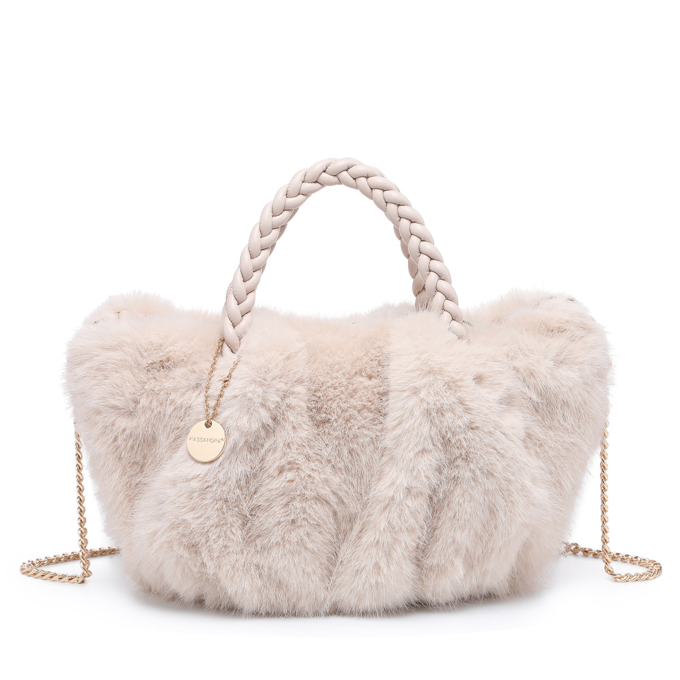 Bolso de mano con asa trenzada