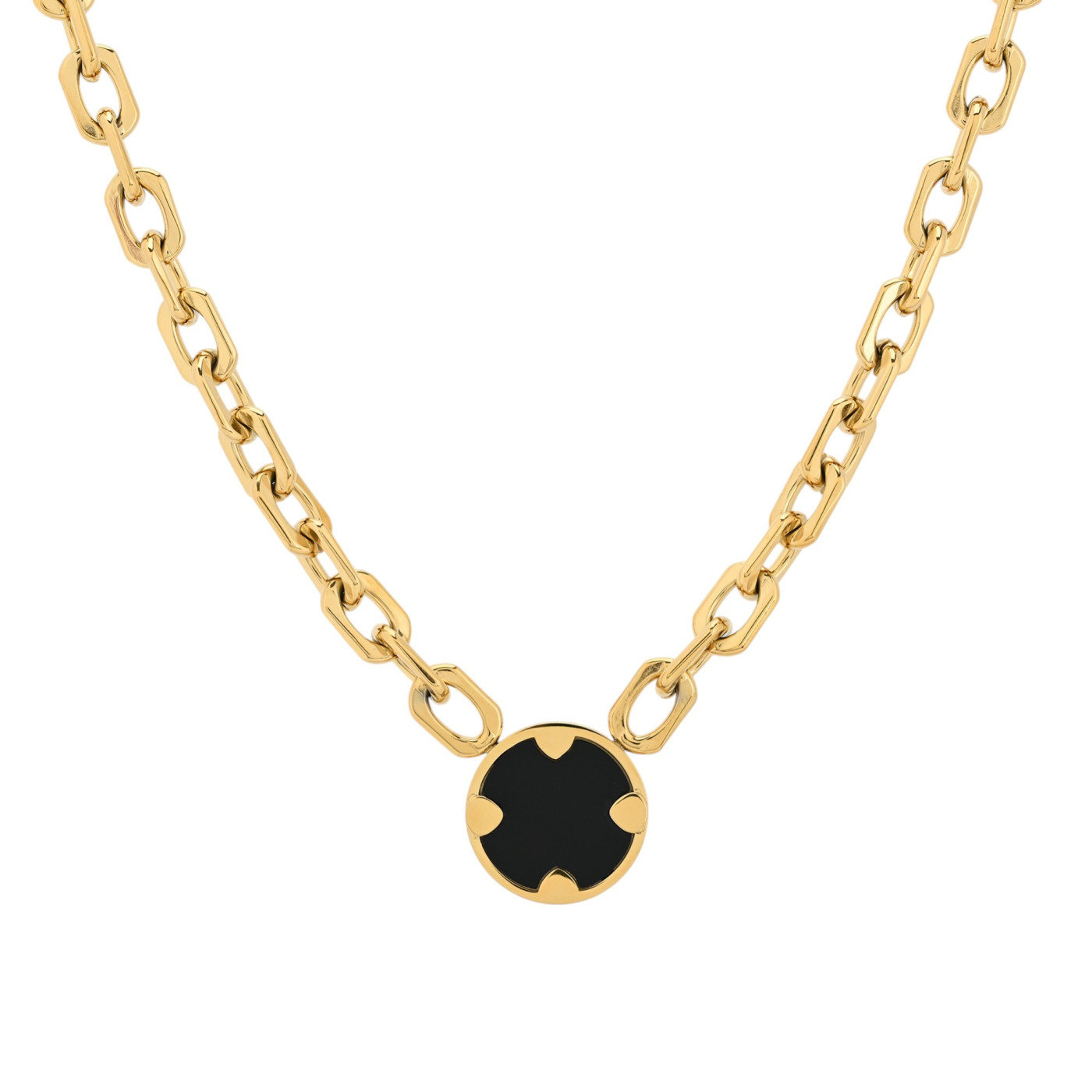 Collier en acier liens pierre rond GB