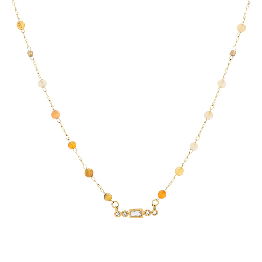 Collana in acciaio sottile piccole pietre GB