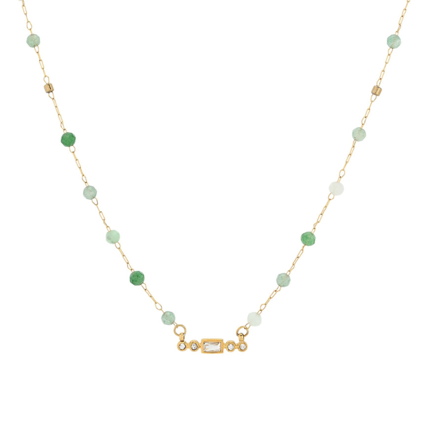 Collana in acciaio sottile piccole pietre GB