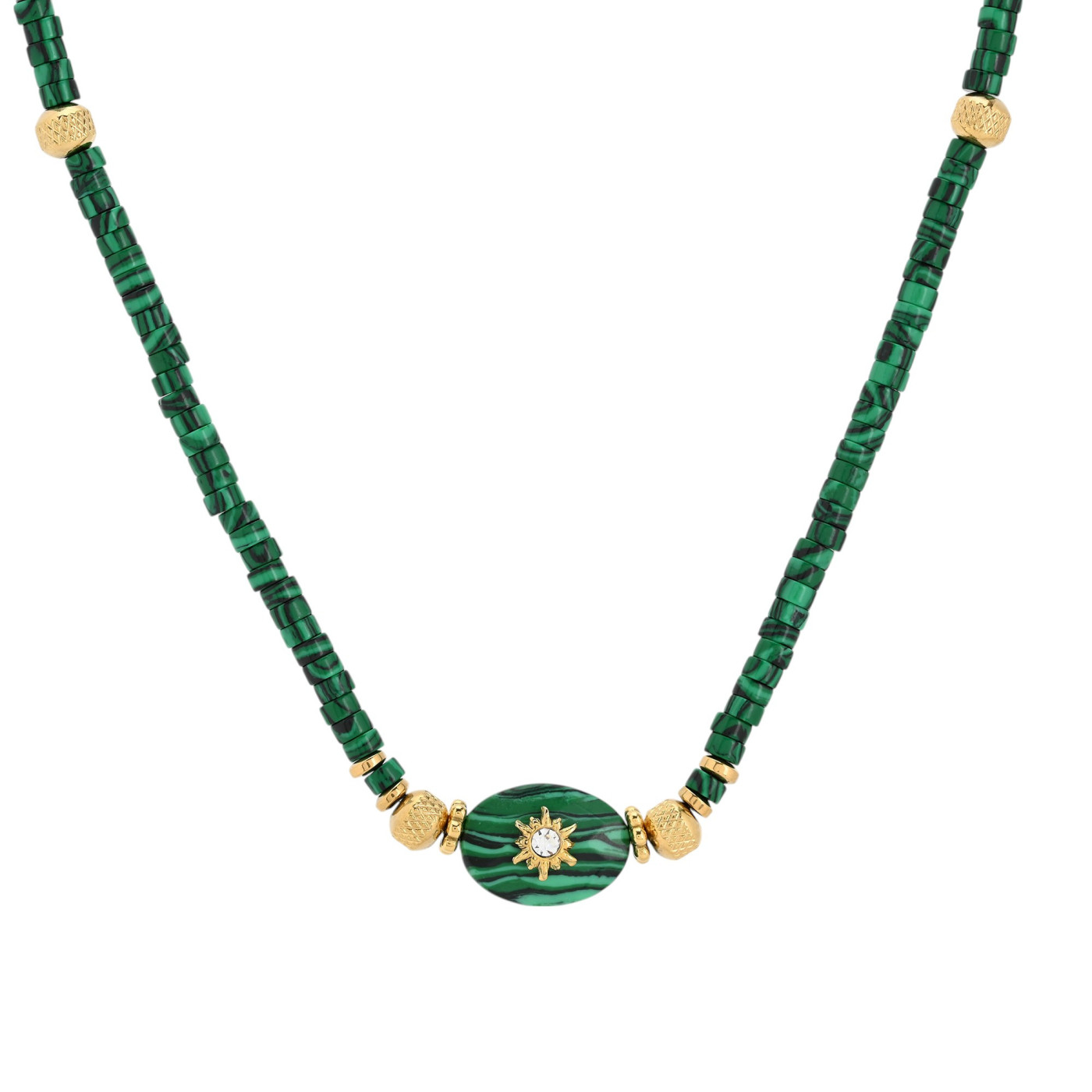 Collar en acero piedra natural con sol GB