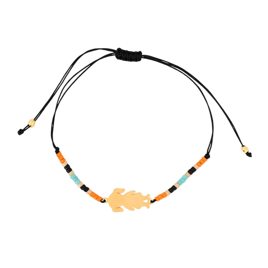 Set of Three Orange Steel Bracelets