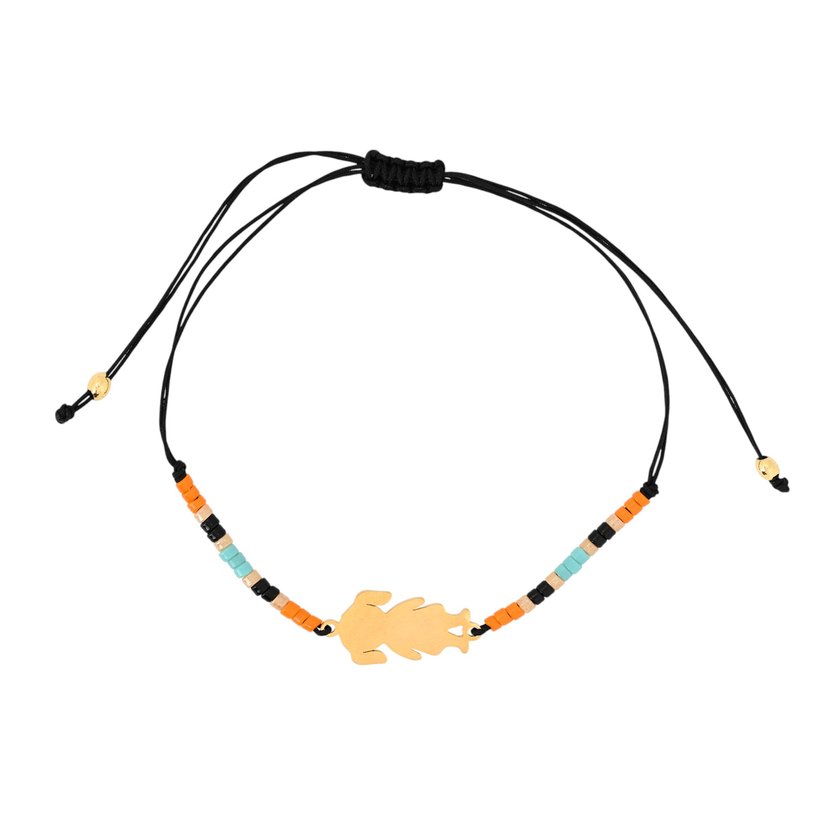 Conjunto de três pulseiras em aço laranja