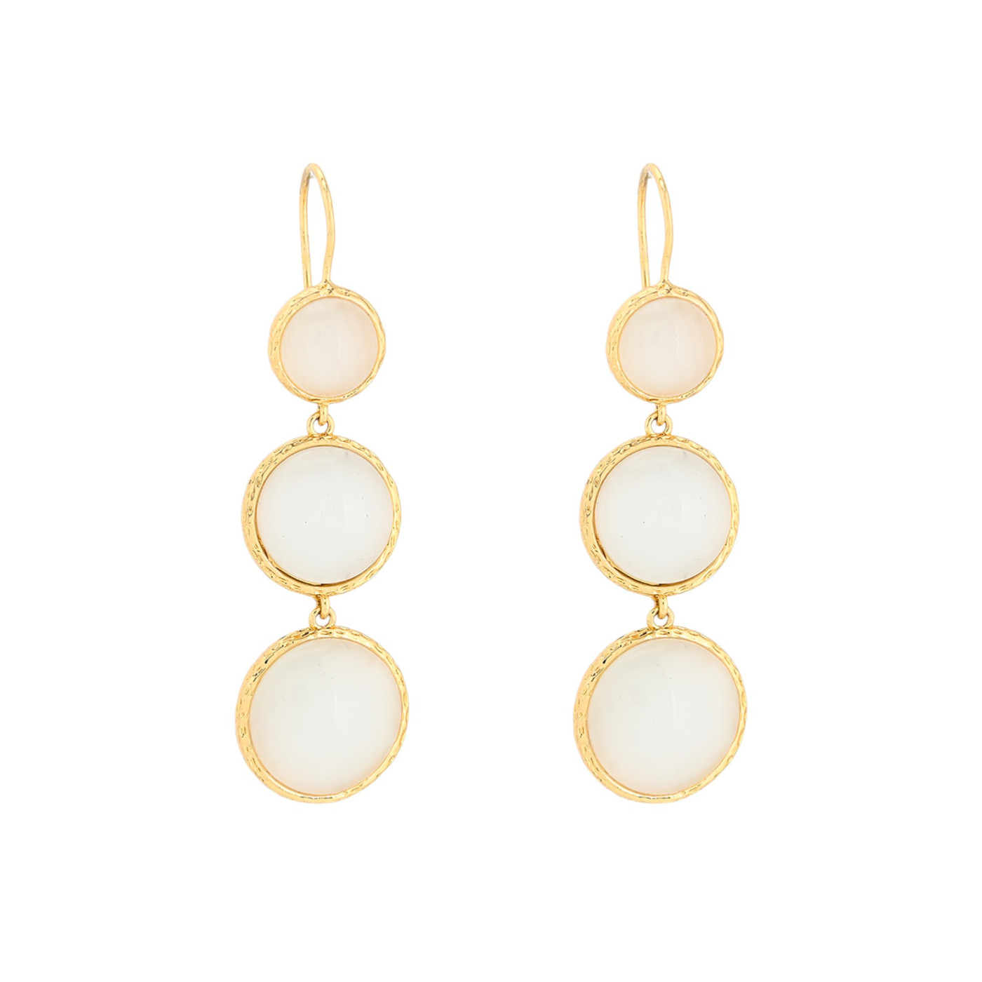 Boucles d\'oreilles pierre ronde GB