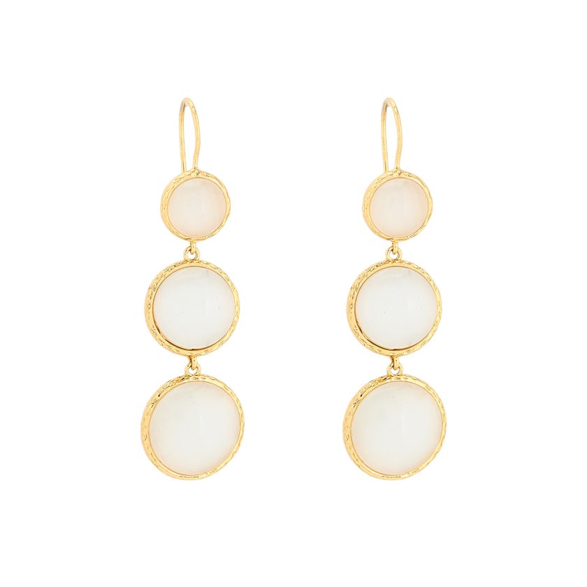 Boucles d'oreilles pierre ronde GB