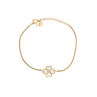 Pulsera en semi joya trébol de dos caras GB
