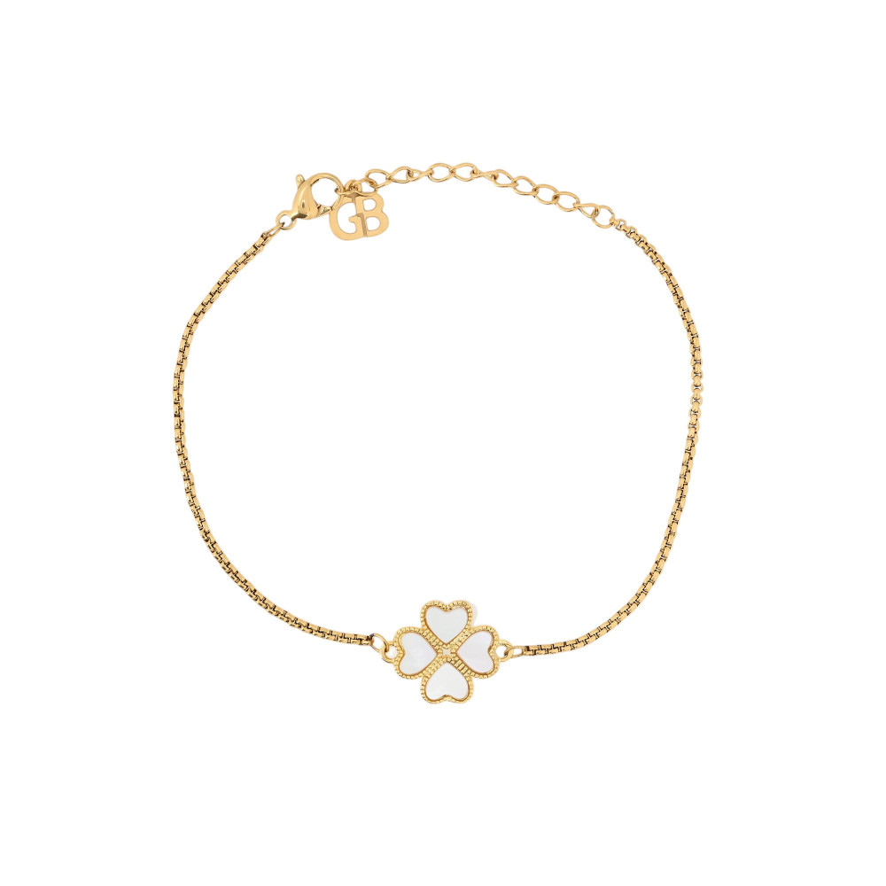 Pulseira em semi jóia trevo duas faces GB