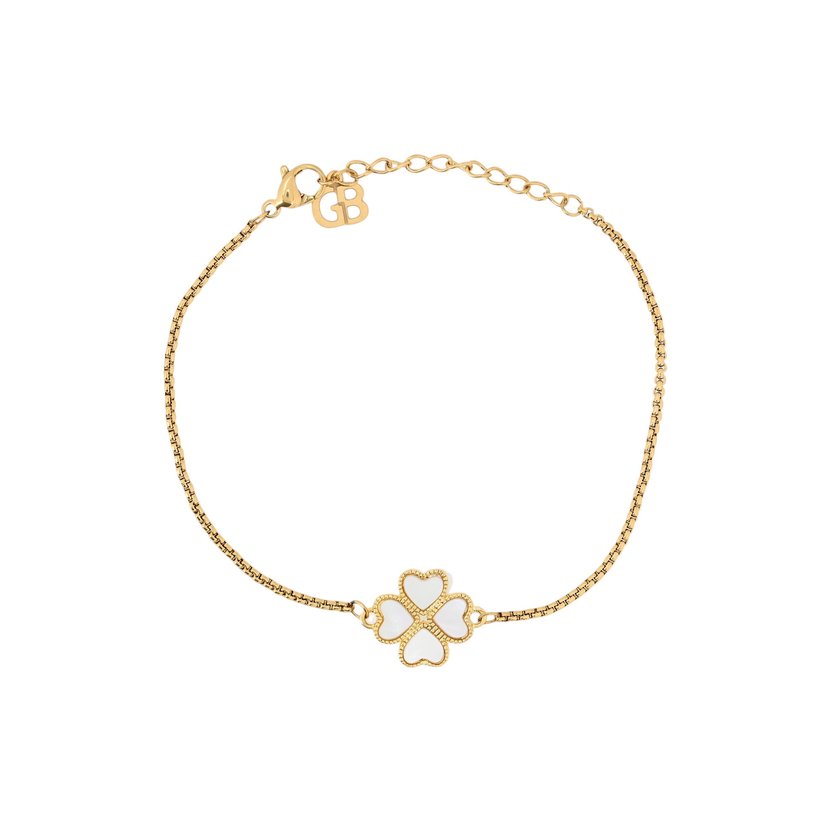 Pulsera en semi joya trébol de dos caras GB