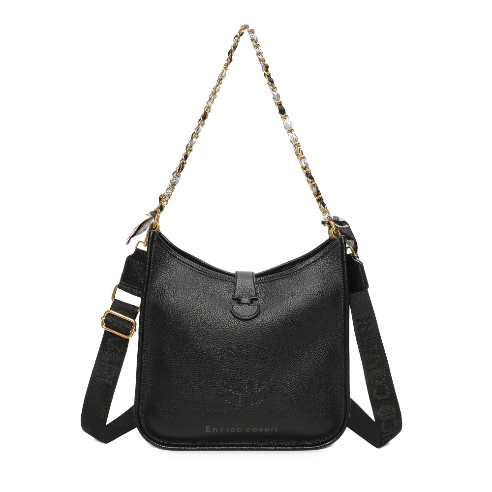 Shopper Bag with Scarf Between Chain