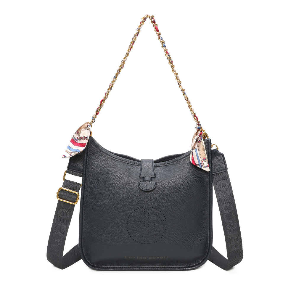 Shopper Bag with Scarf Between Chain
