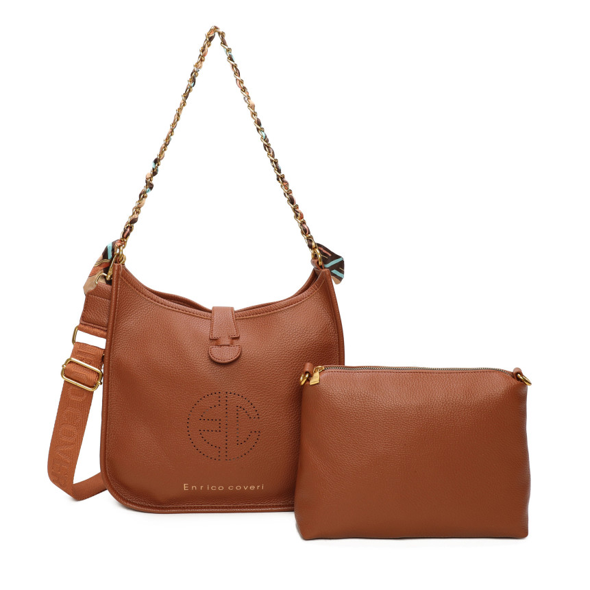 Shopper Bag with Scarf Between Chain