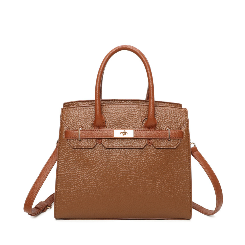 Shopper Bag with Gold Details