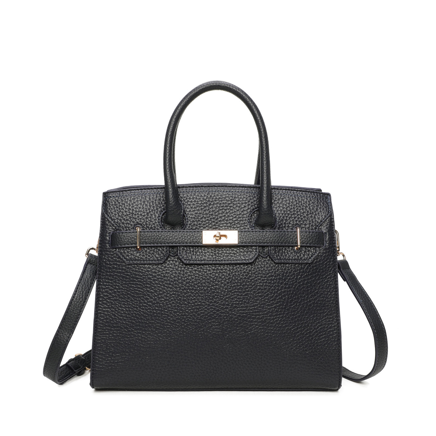 Shopper Bag with Gold Details