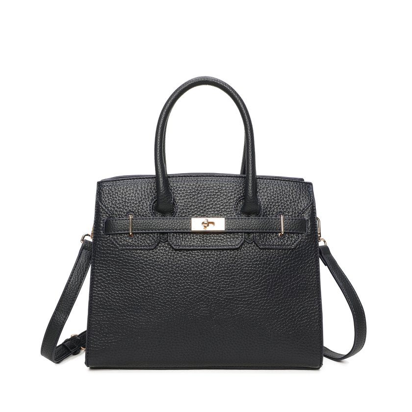 Shopper Bag with Gold Details