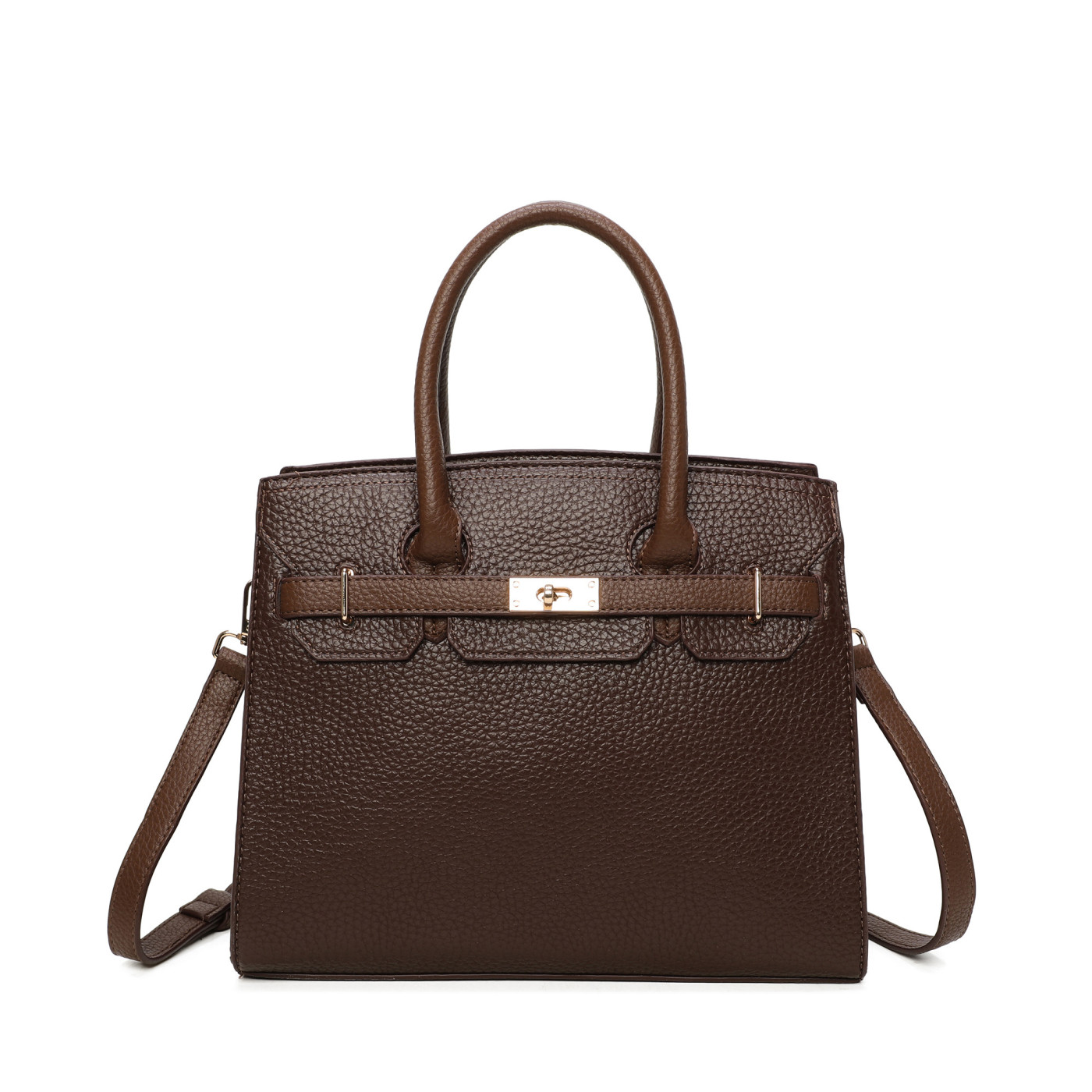Shopper Bag with Gold Details