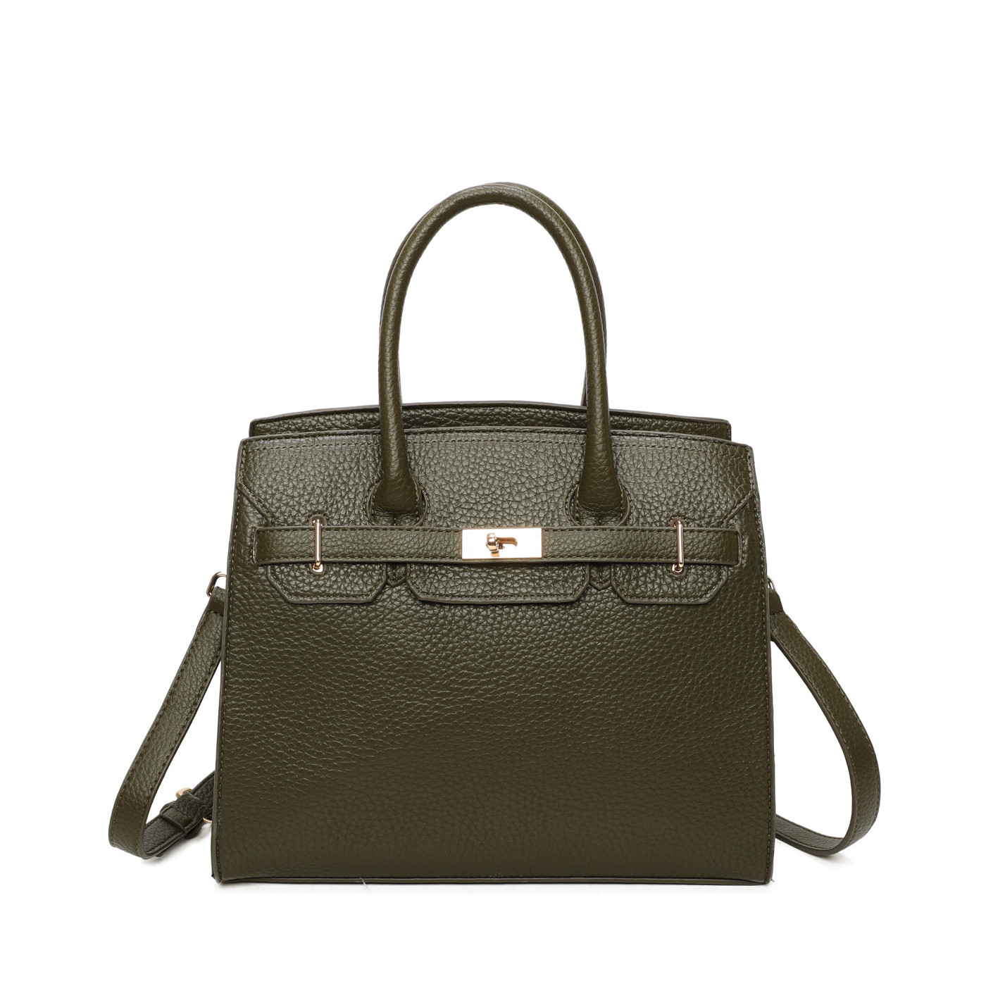 Shopper Bag with Gold Details