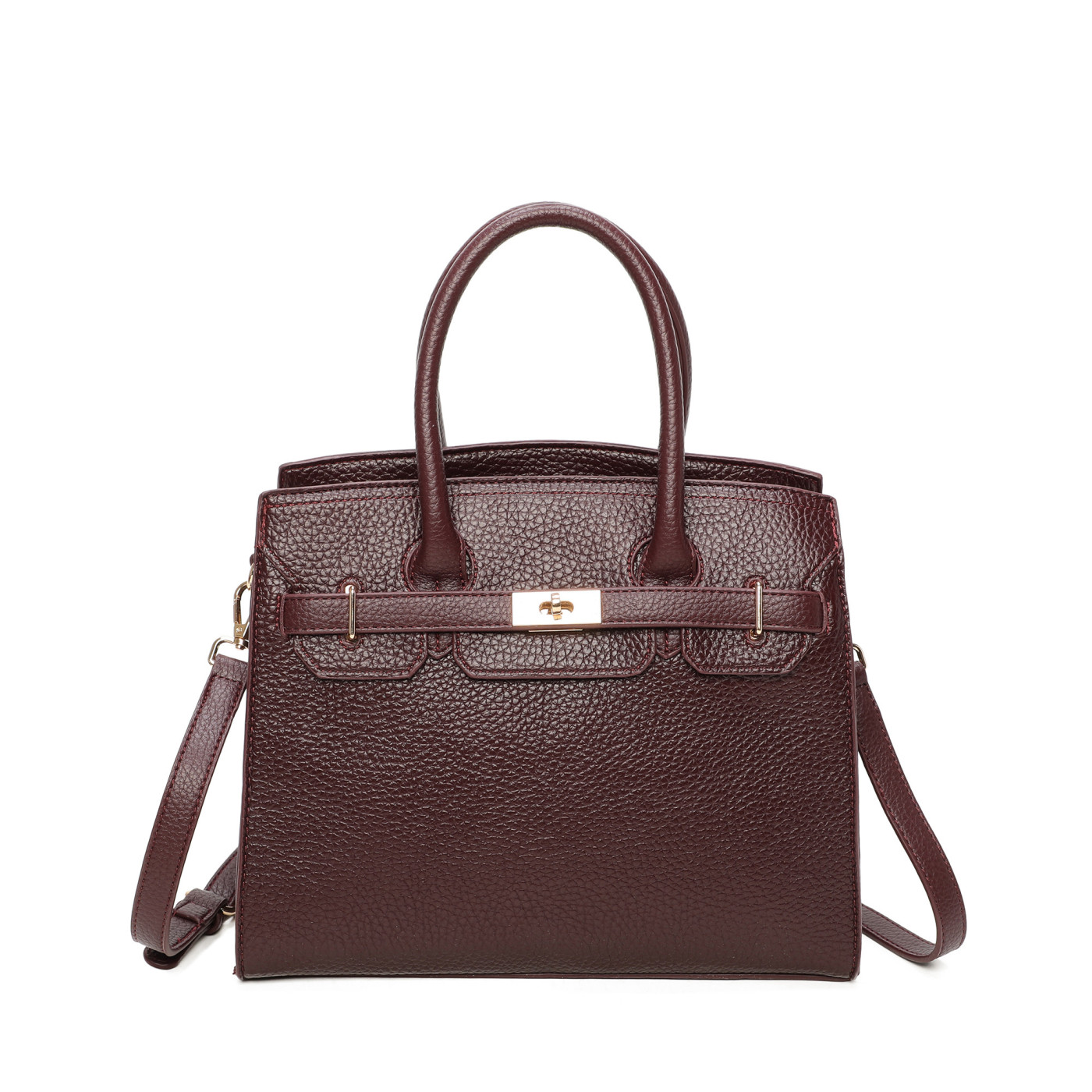 Shopper Bag with Gold Details