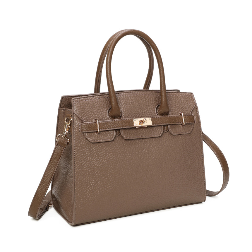 Shopper Bag with Gold Details