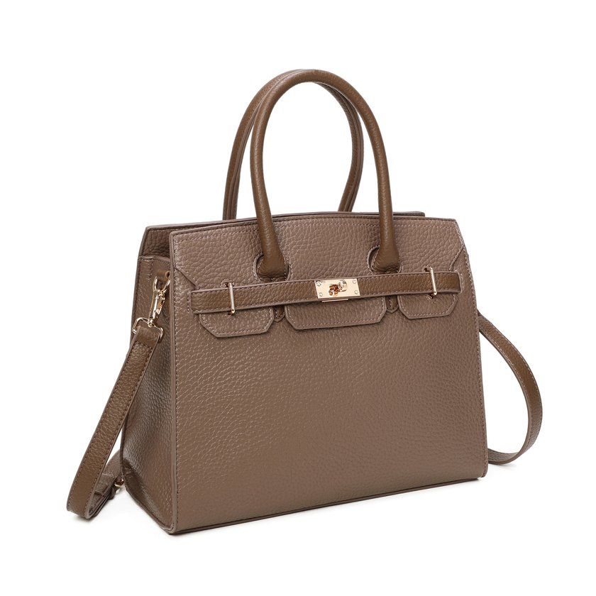 Shopper Bag with Gold Details